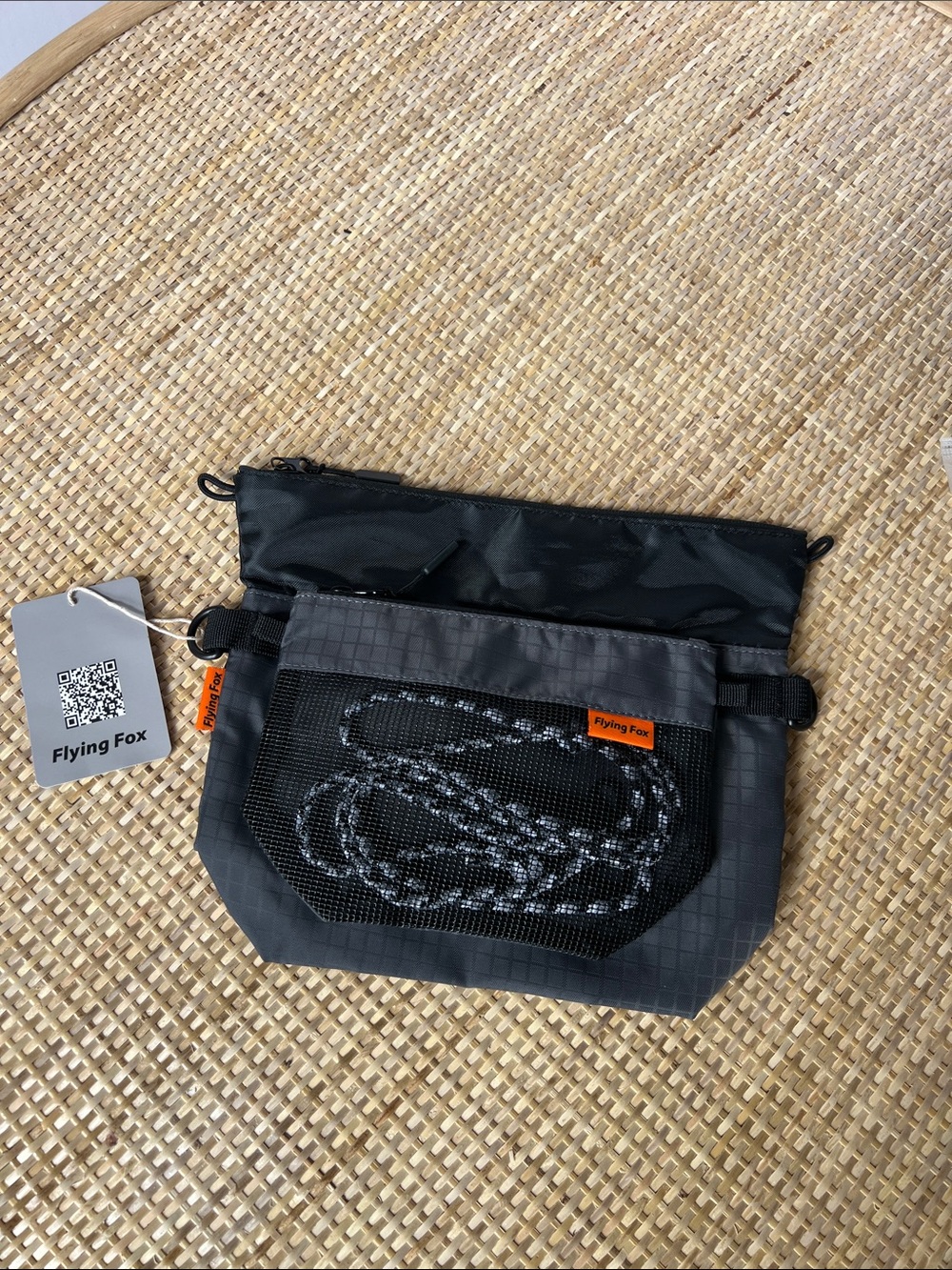 Flying Fox Travel Pouch Pocket Removable Small Bag Versatile Nylon Grey NEW